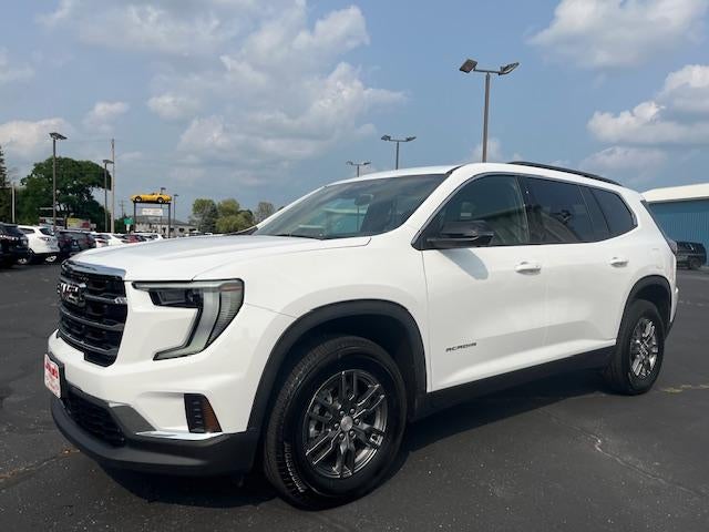 2025 GMC Acadia Elevation in Summit White — front three-quarter view